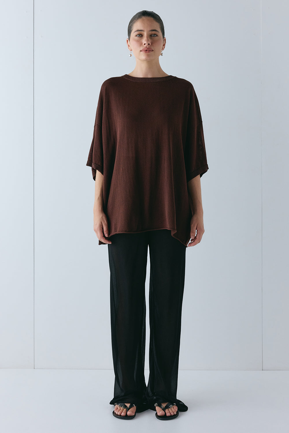 Willow Knit Tee Chocolate - size:Ruby:AU 6 / US 2
