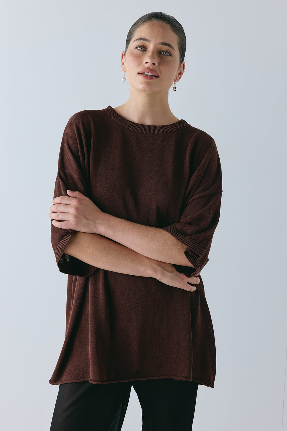 Willow Knit Tee Chocolate