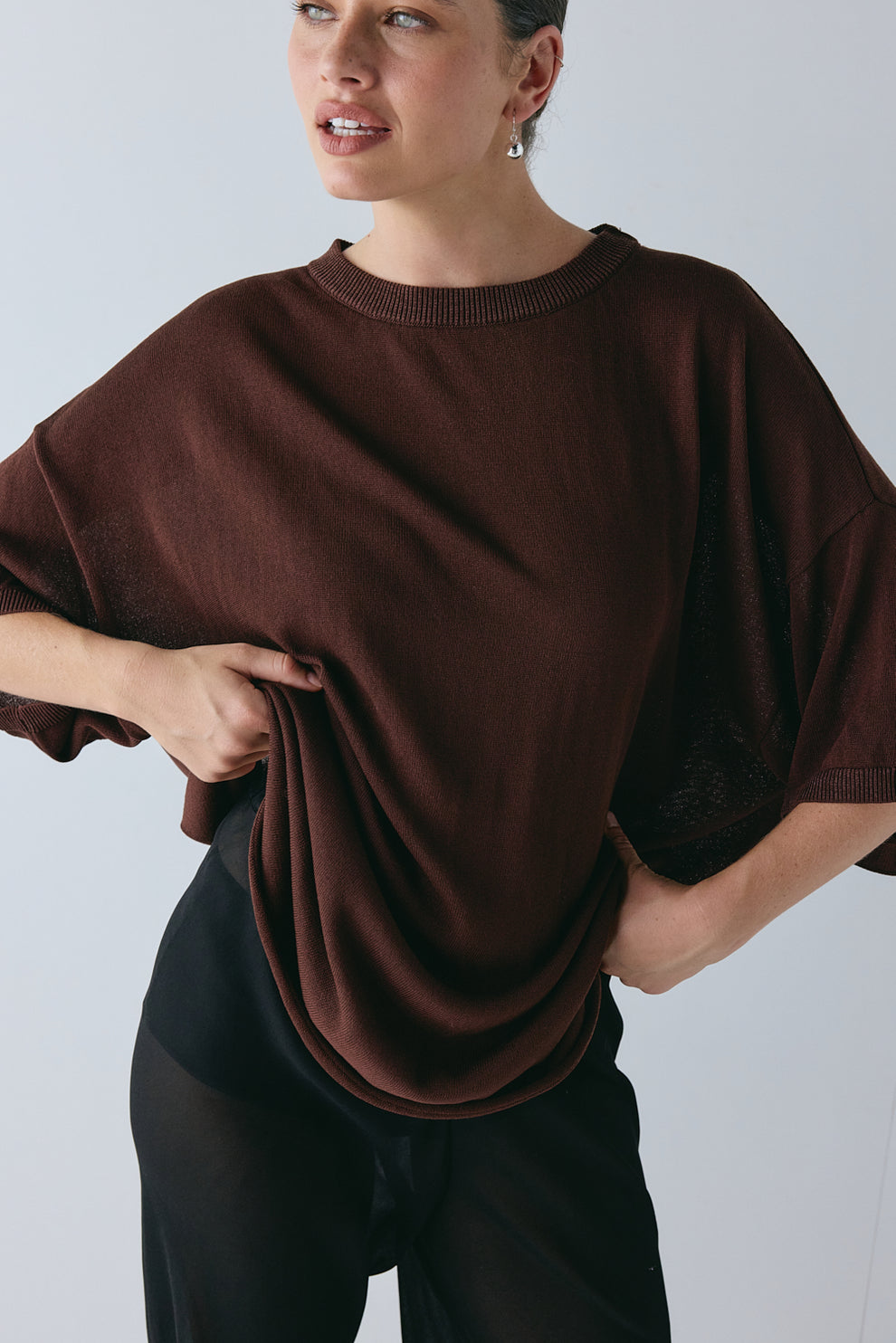 Willow Knit Tee Chocolate