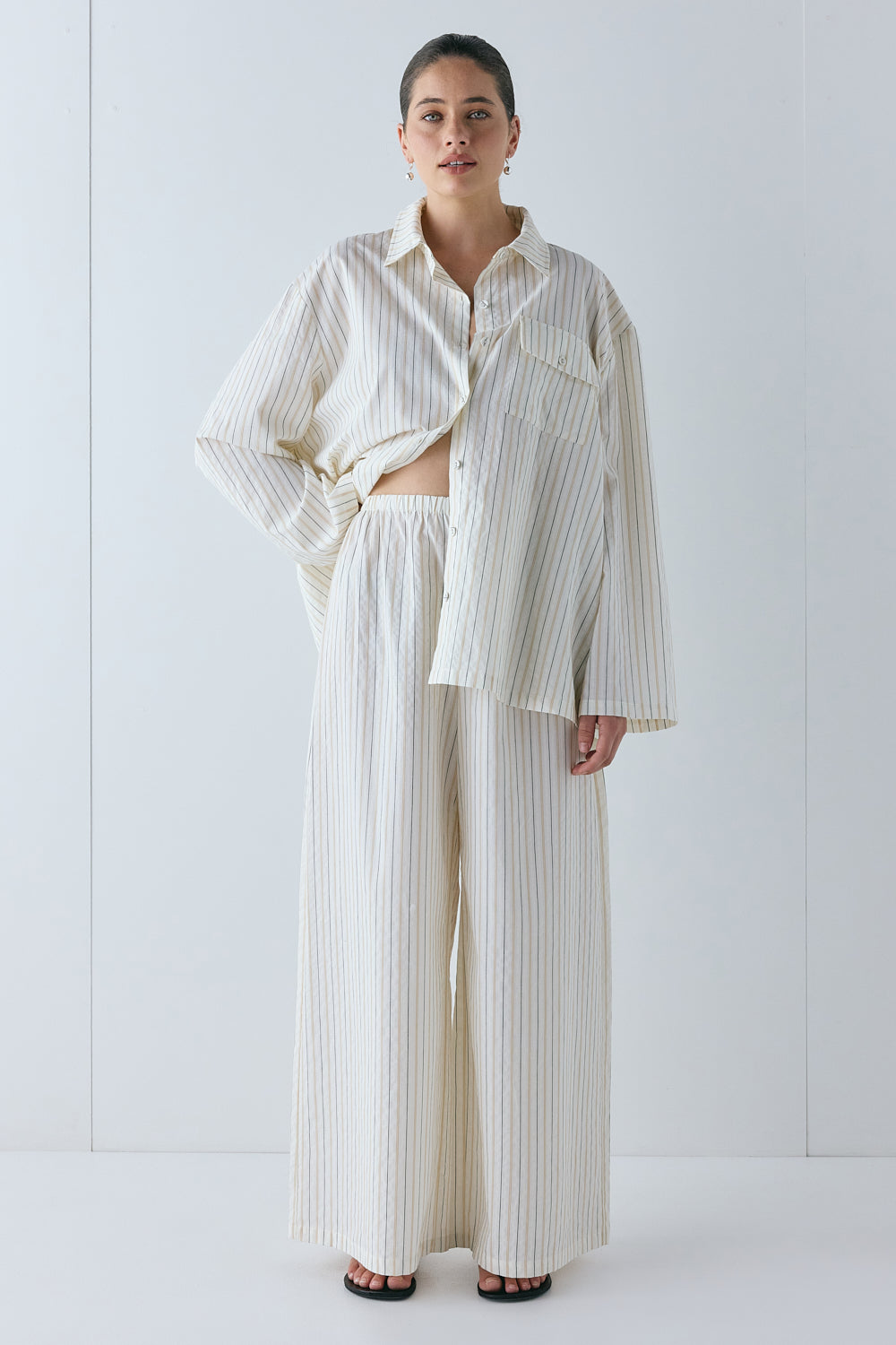 Vale Shirt Cream Stripe - size:Ruby:AU 6 / US 2