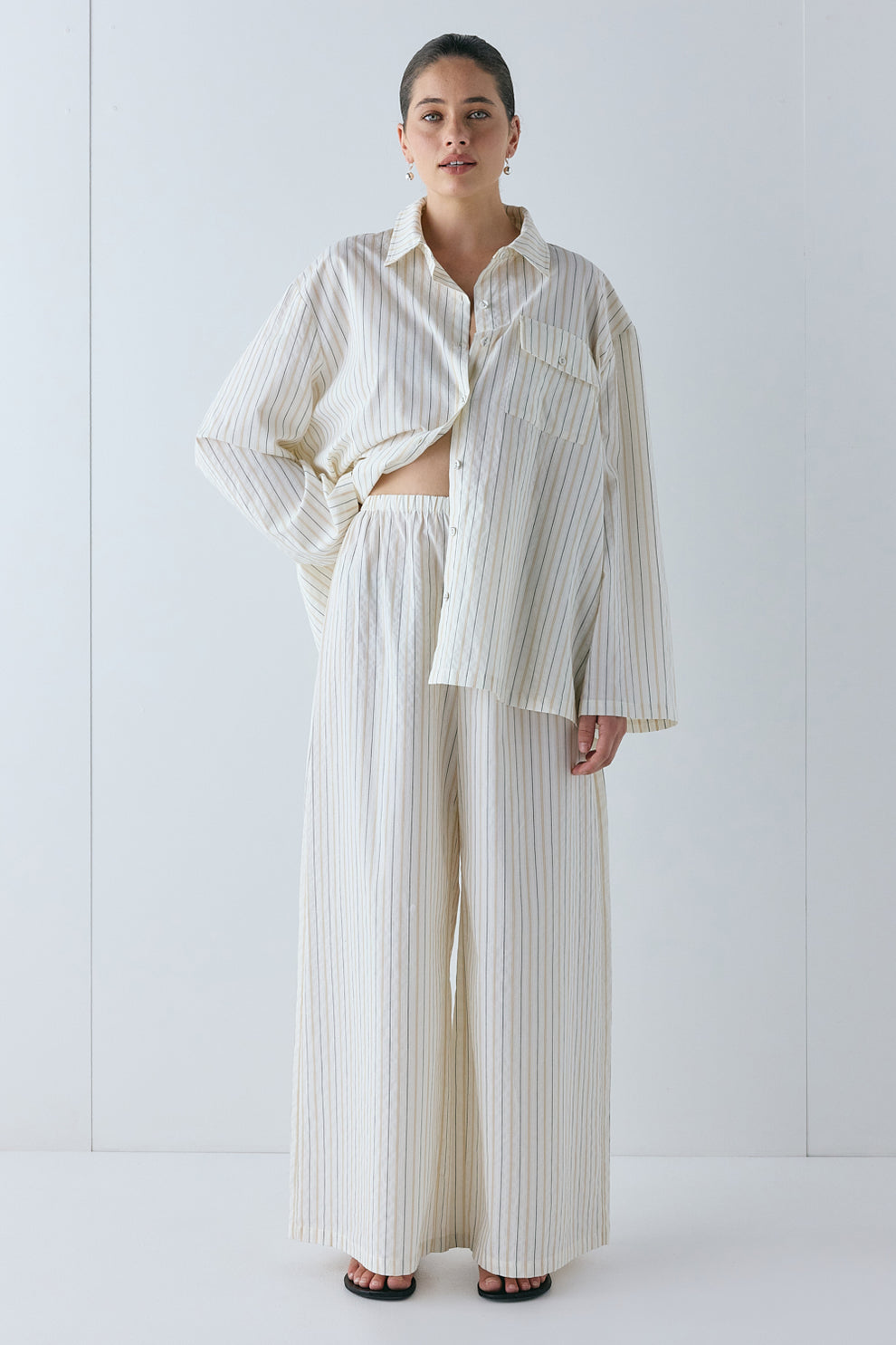 Vale Shirt Cream Stripe - size:Ruby:AU 6 / US 2