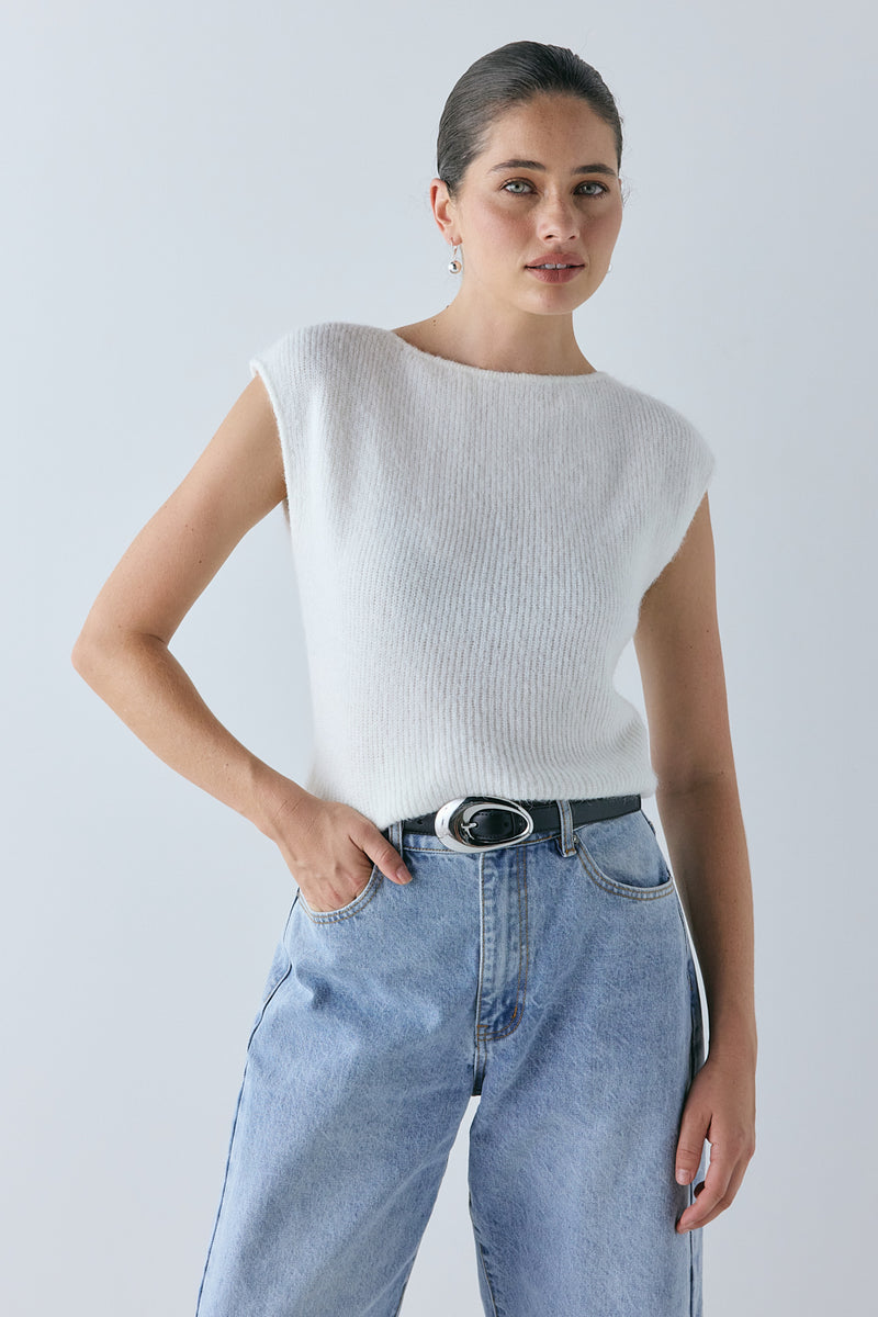 Greta Knit Top Ivory - size:Ruby:XS