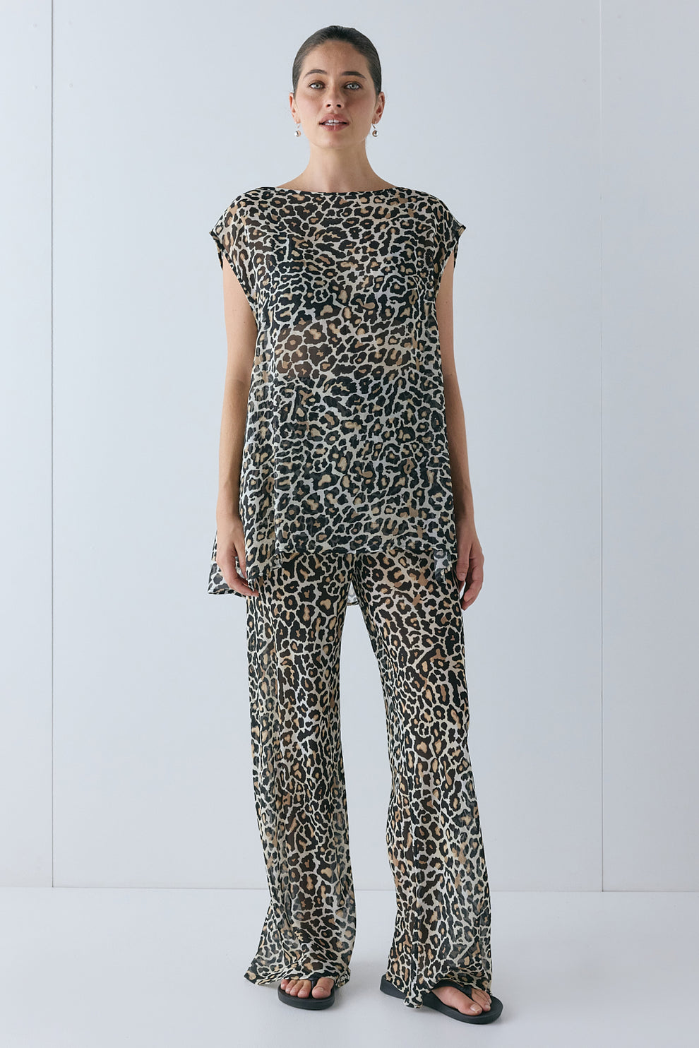 Remi Sheer Pants Leopard - size:Ruby:AU 6 / US 2
