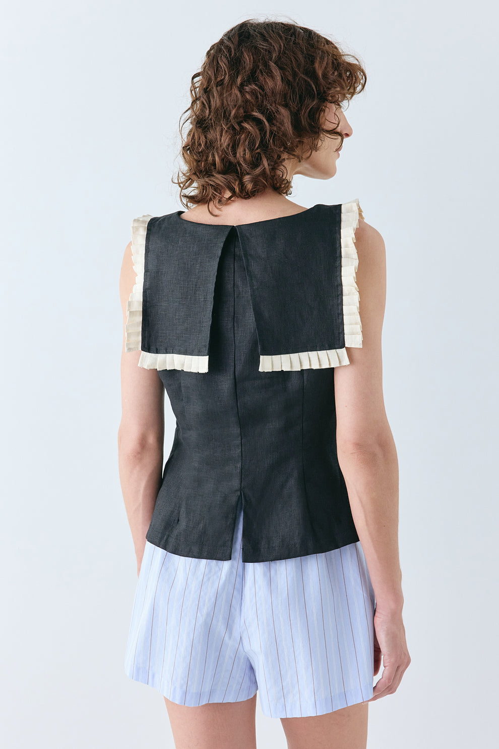 Indra Linen Top Black 