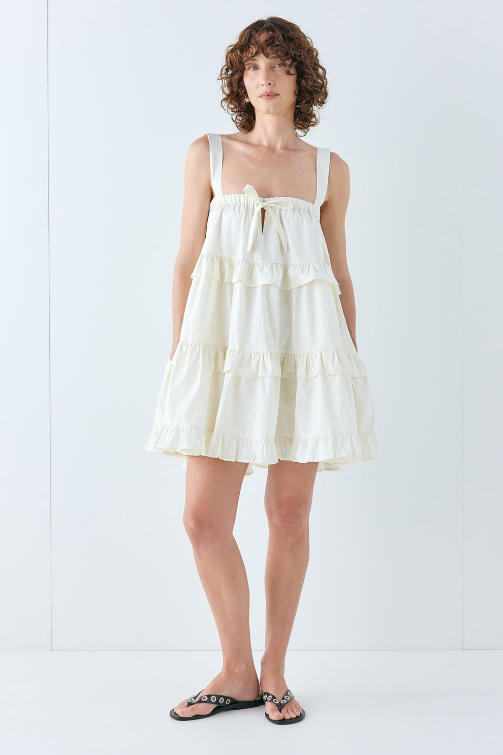 Lila Mini Dress Cream - size:Kelsey:AU 6 / US 2