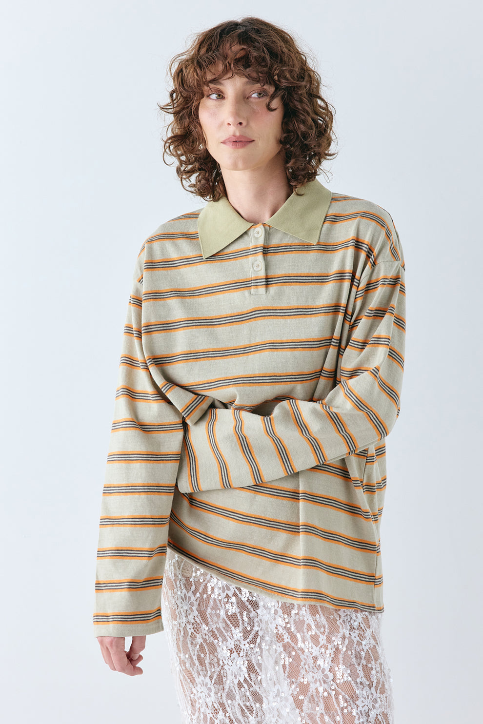 Kinsley Polo Orange Stripe