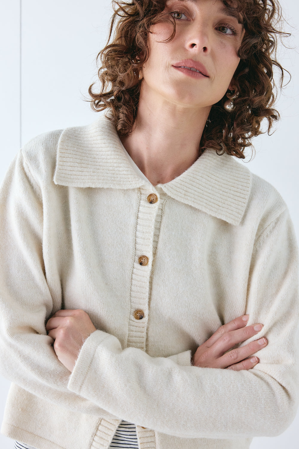 Avery Knit Cardigan Cream