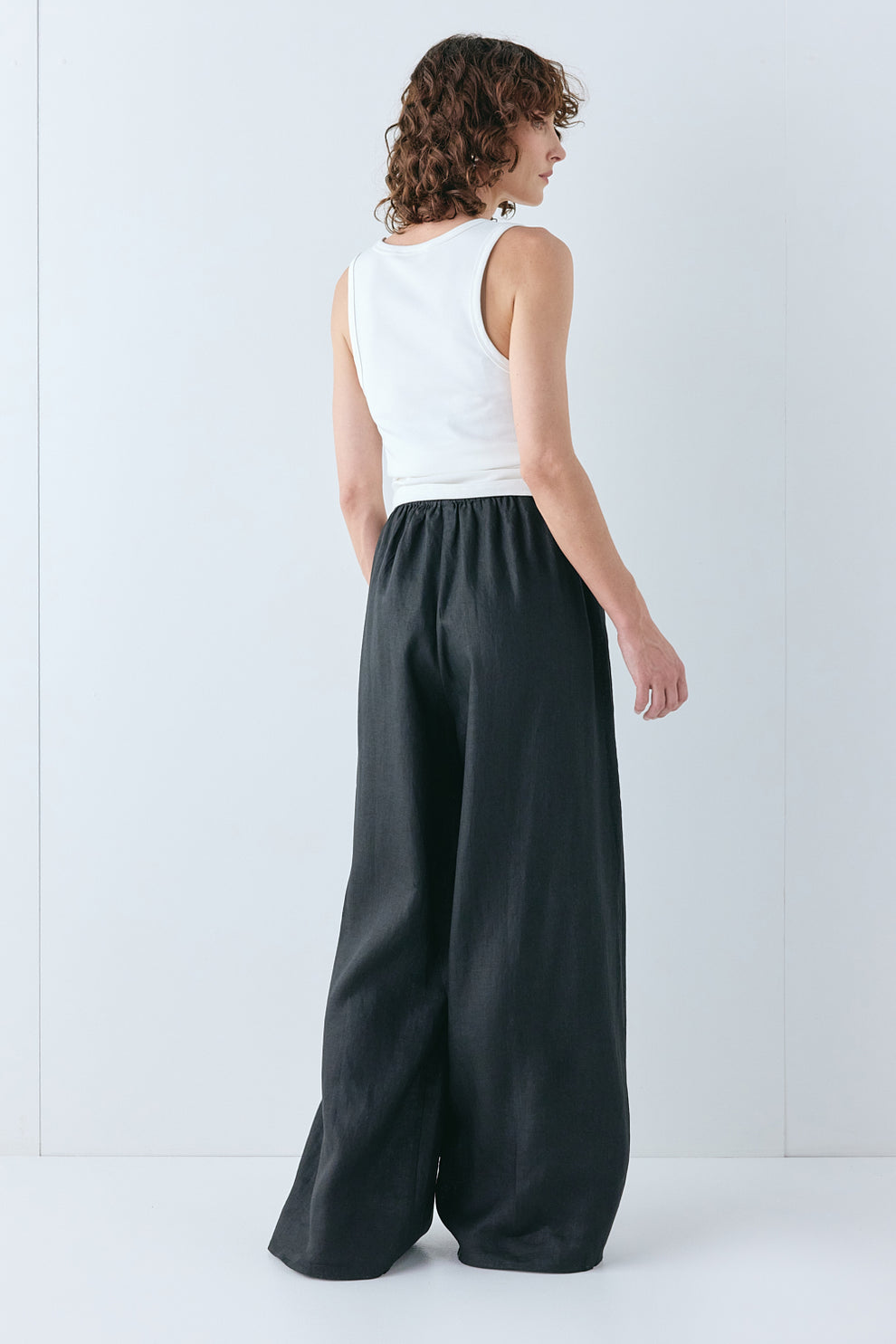 Raya Linen Pants Black