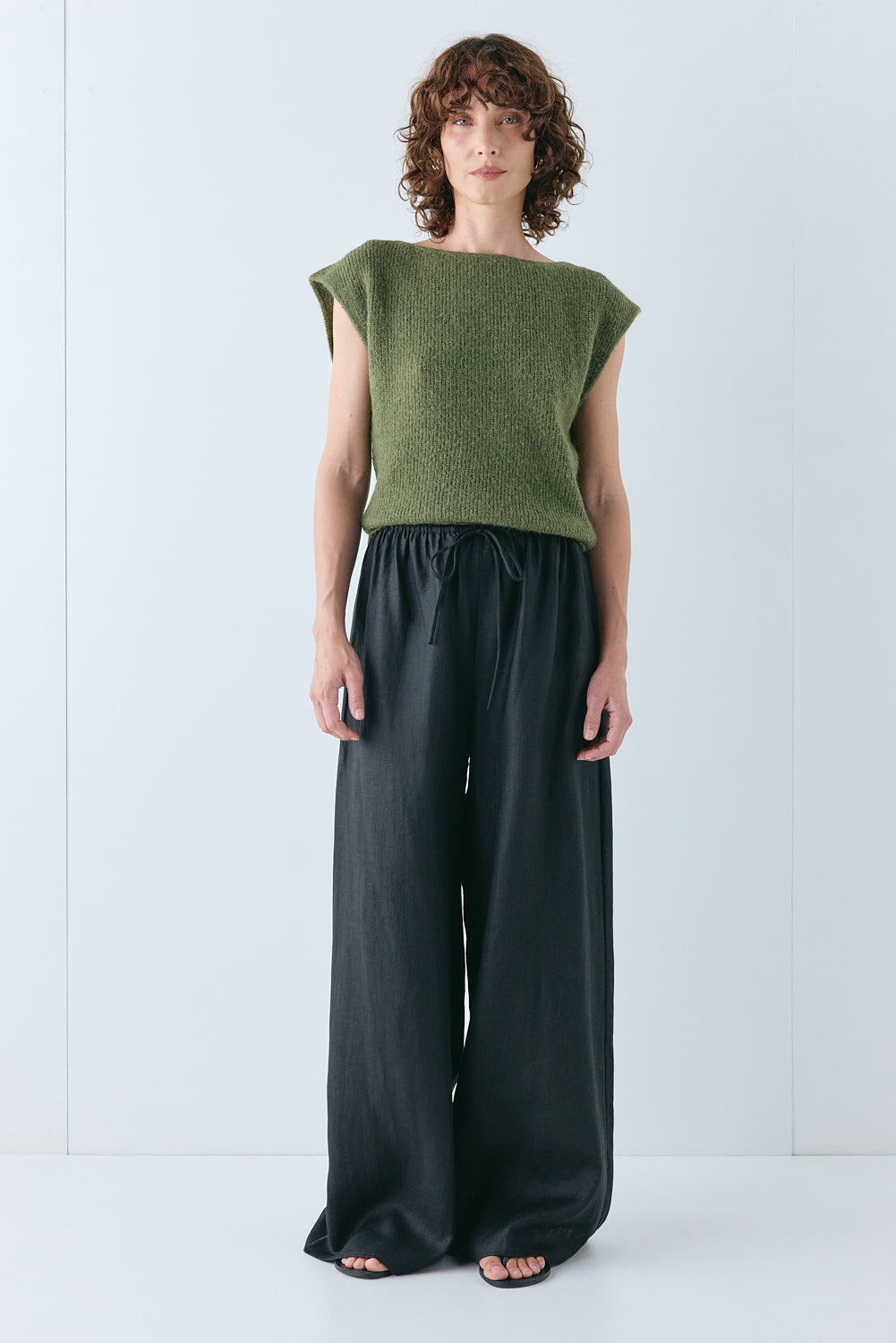 Raya Linen Pants Black