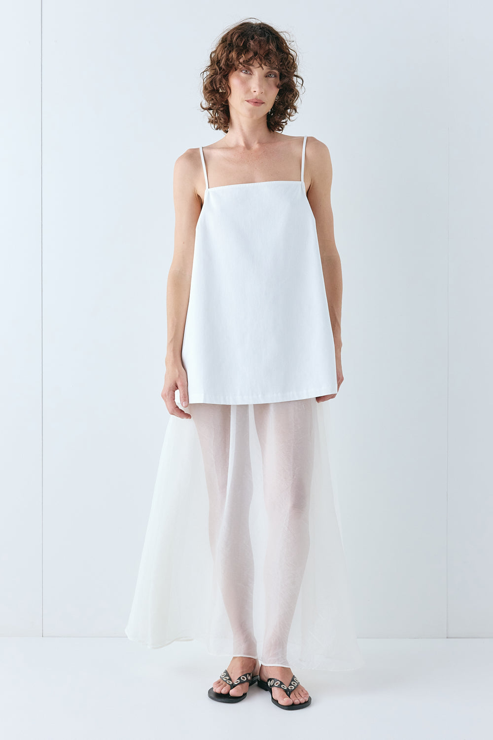 Laine Sheer Maxi Skirt Cream