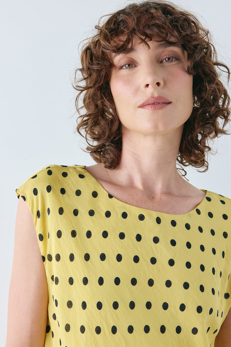 Martina Maxi Dress Yellow Polka Dot