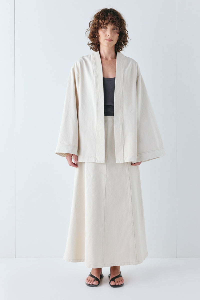 Una Denim Jacket Cream - size:Kelsey:AU 8 / US 4