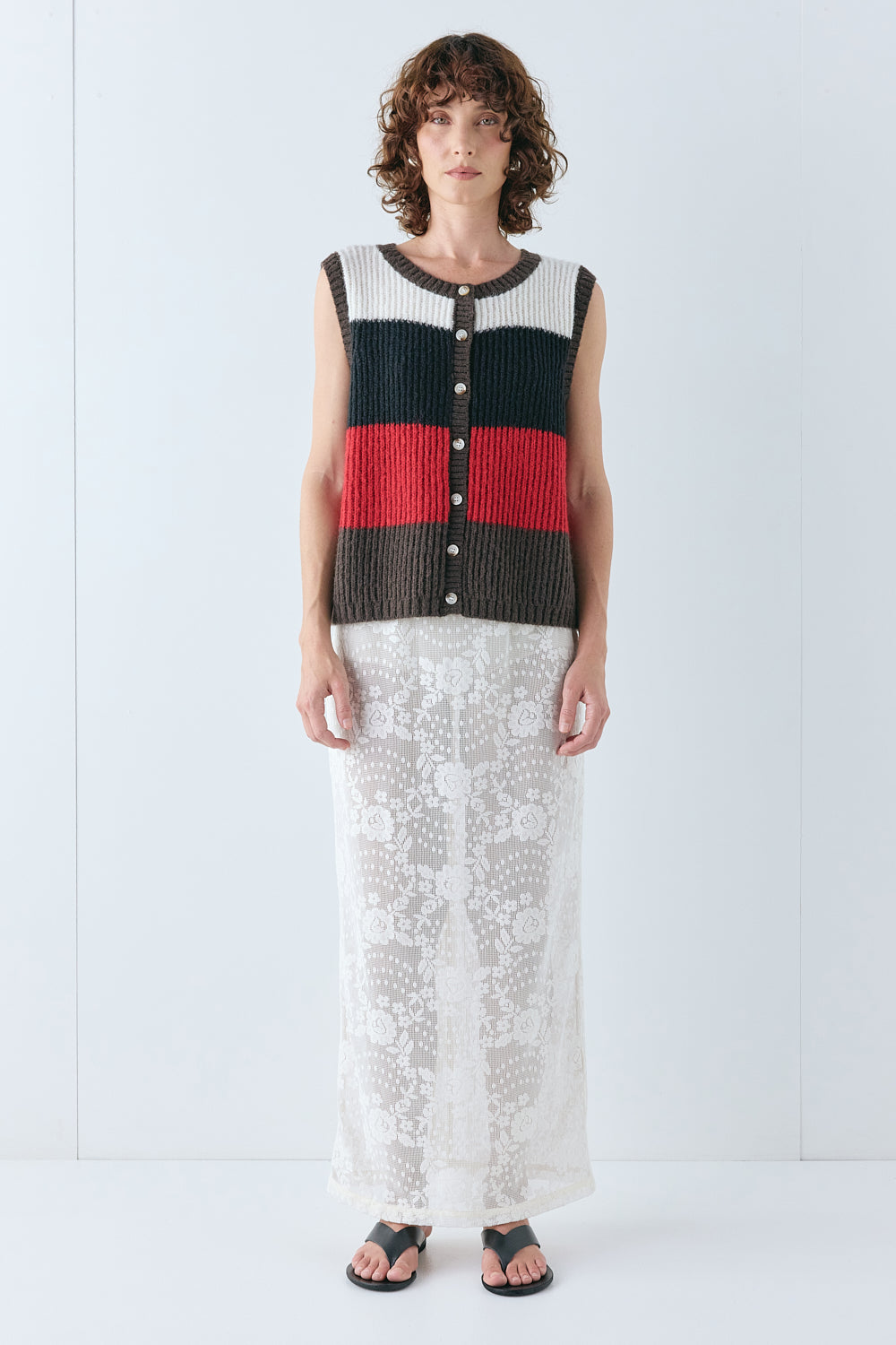 Bridgette Knit Vest Stripe - size:Kelsey:AU 6 / US 2
