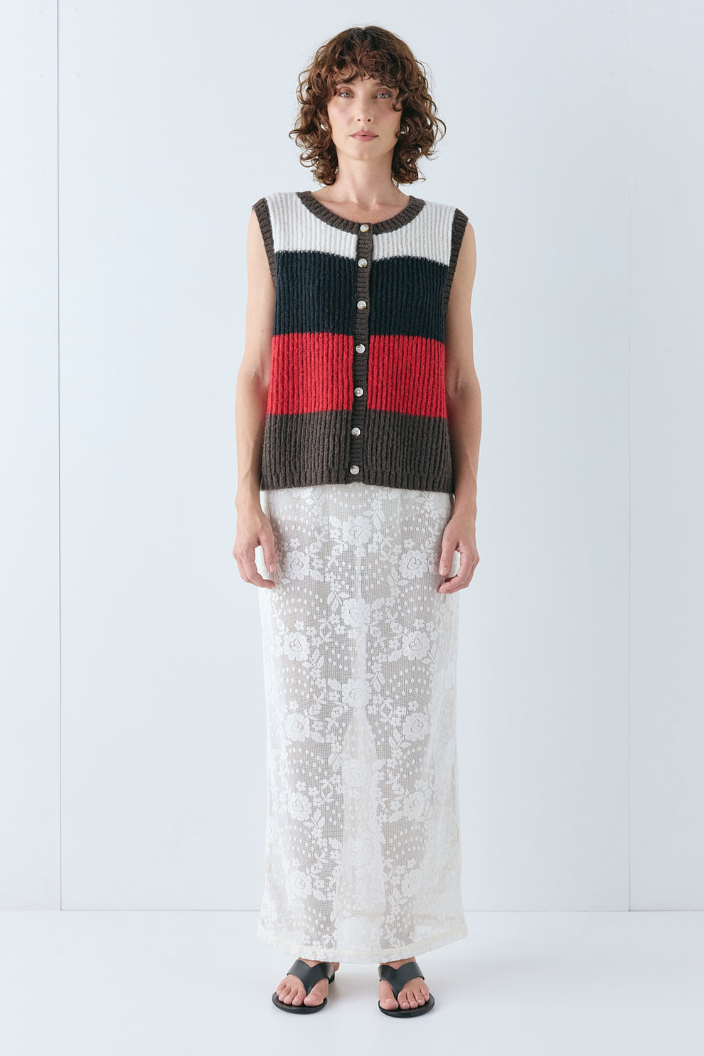 Bridgette Knit Vest Stripe - size:Kelsey:AU 6 / US 2
