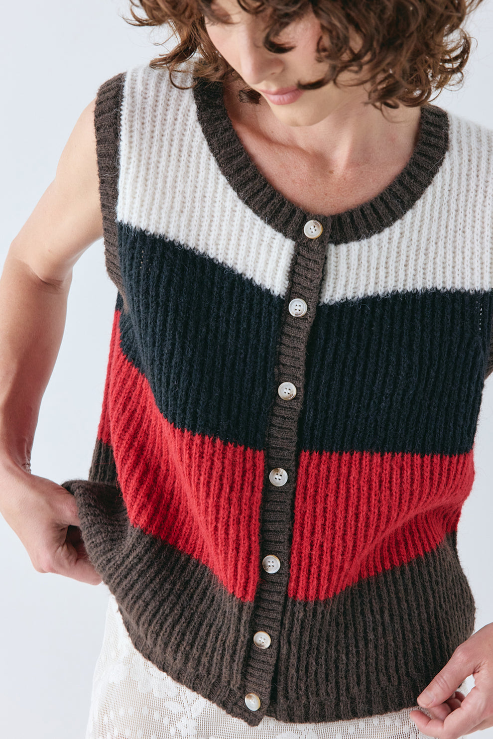 Bridgette Knit Vest Stripe