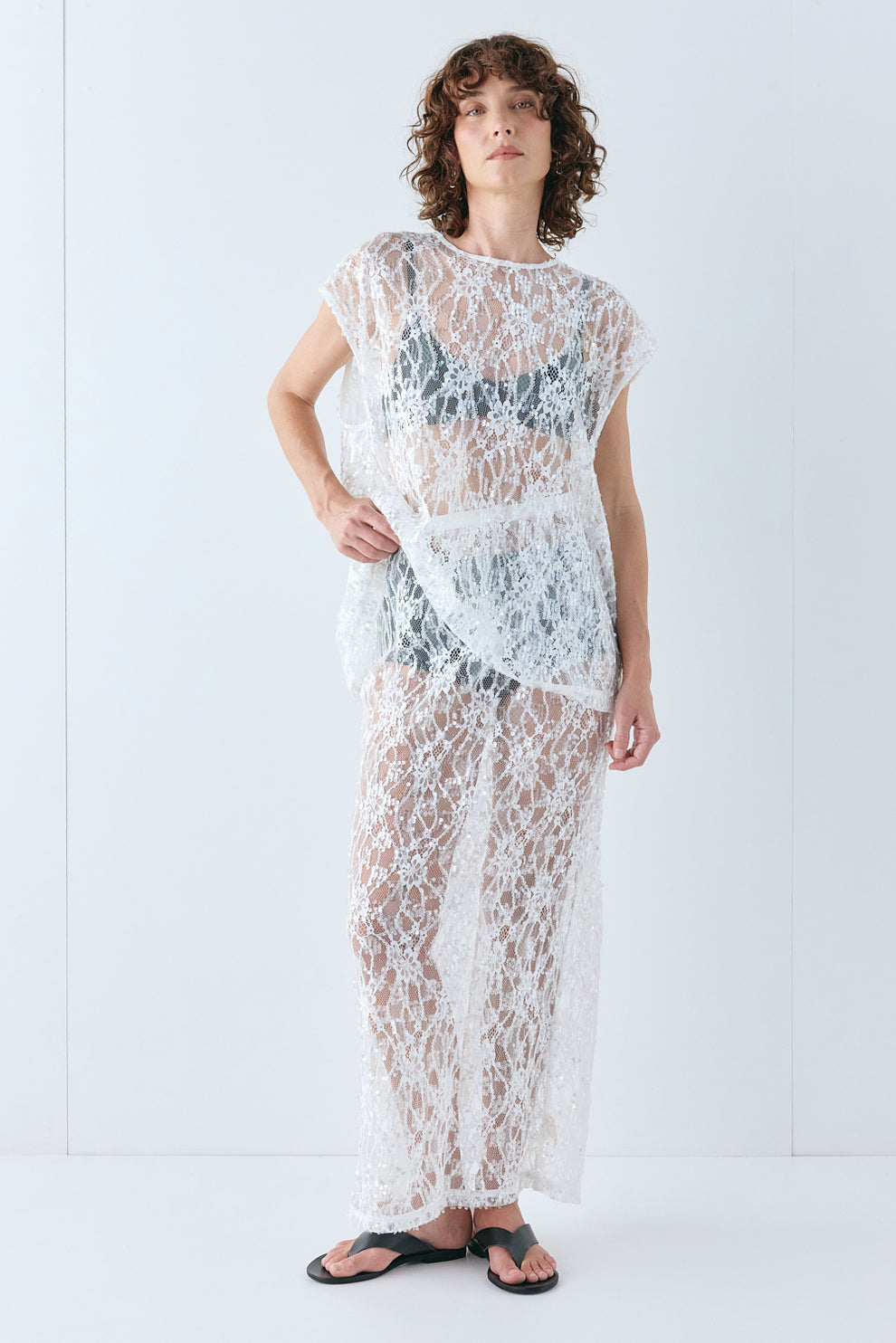 Devyn Sequin Midi Skirt White - size:Kelsey:AU 6 / US 2