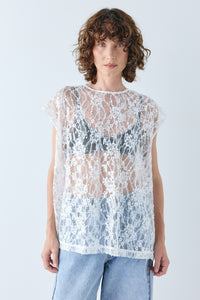 Devyn Sequin Top White