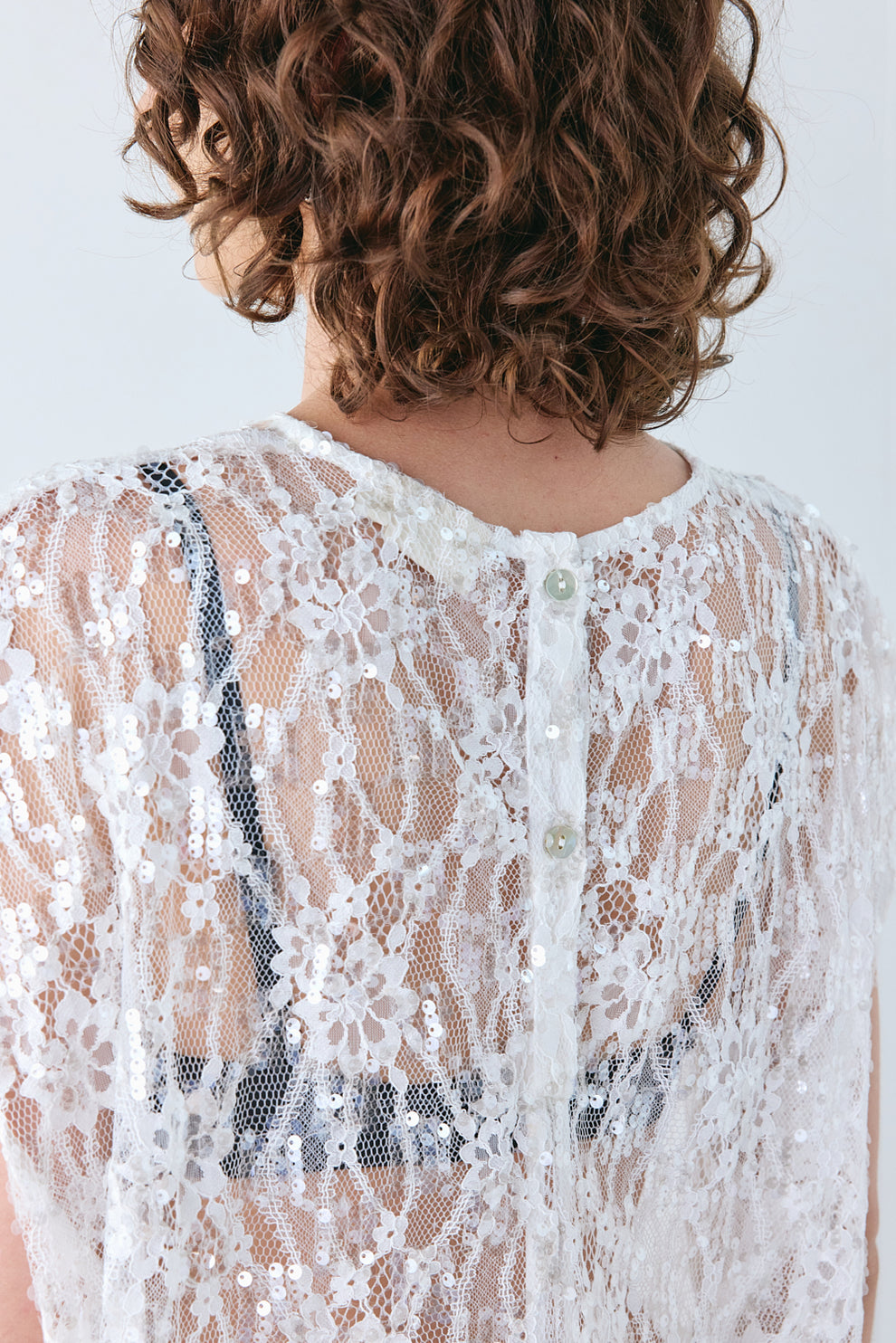 Devyn Sequin Top White