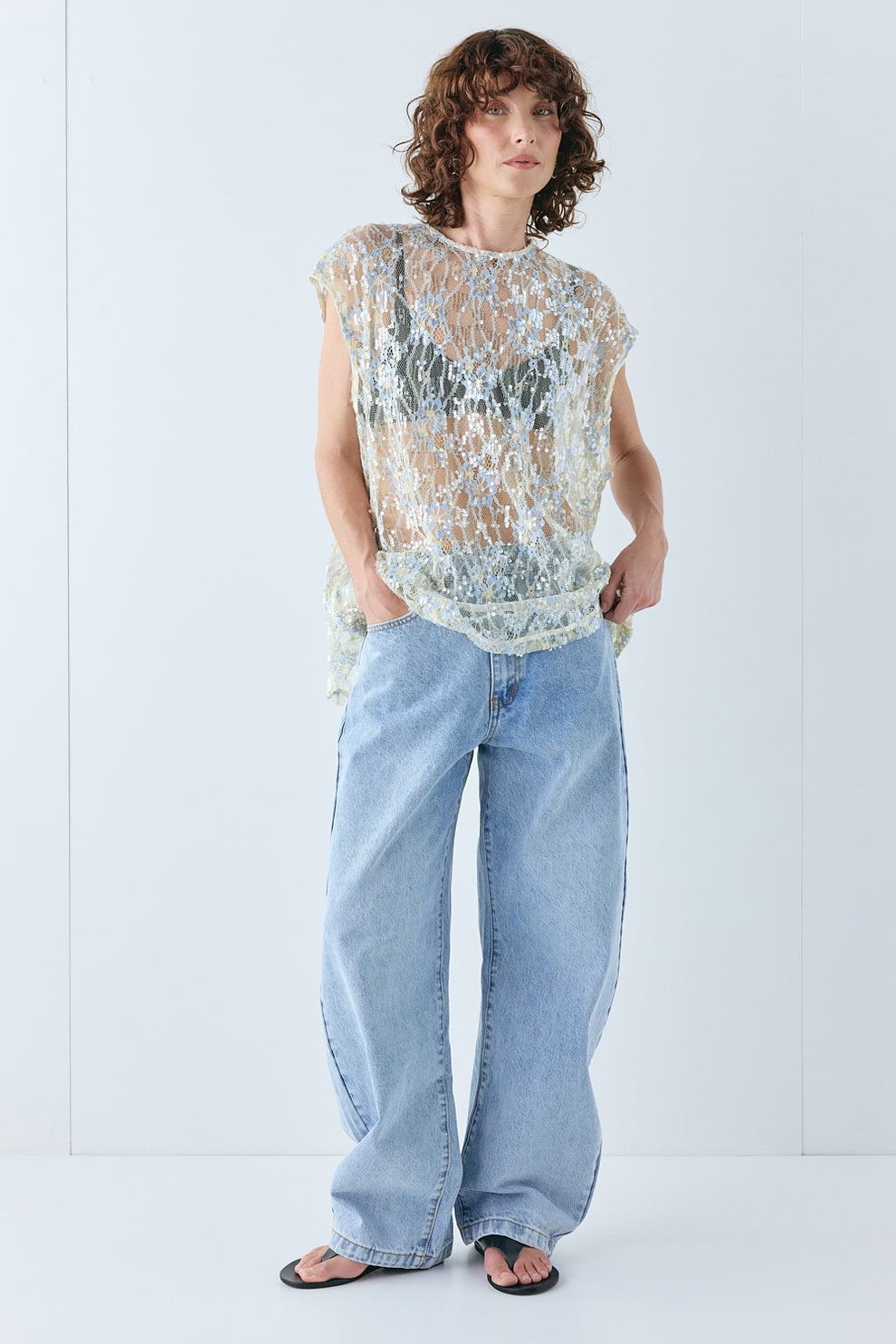 Devyn Sequin Top Lace 