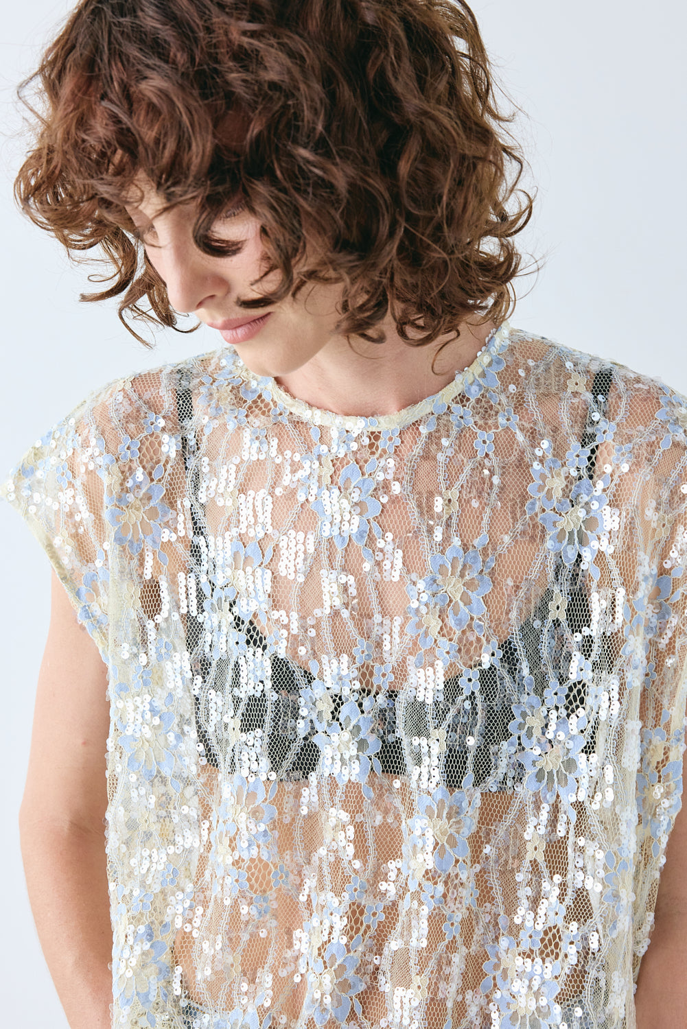 Devyn Sequin Top Lace 