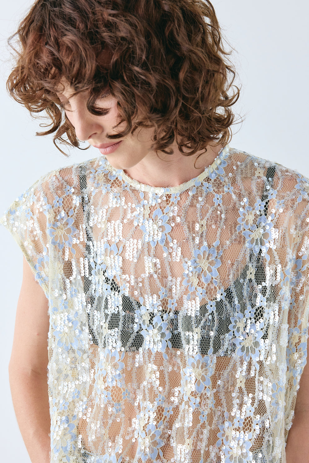 Devyn Sequin Top Lace 