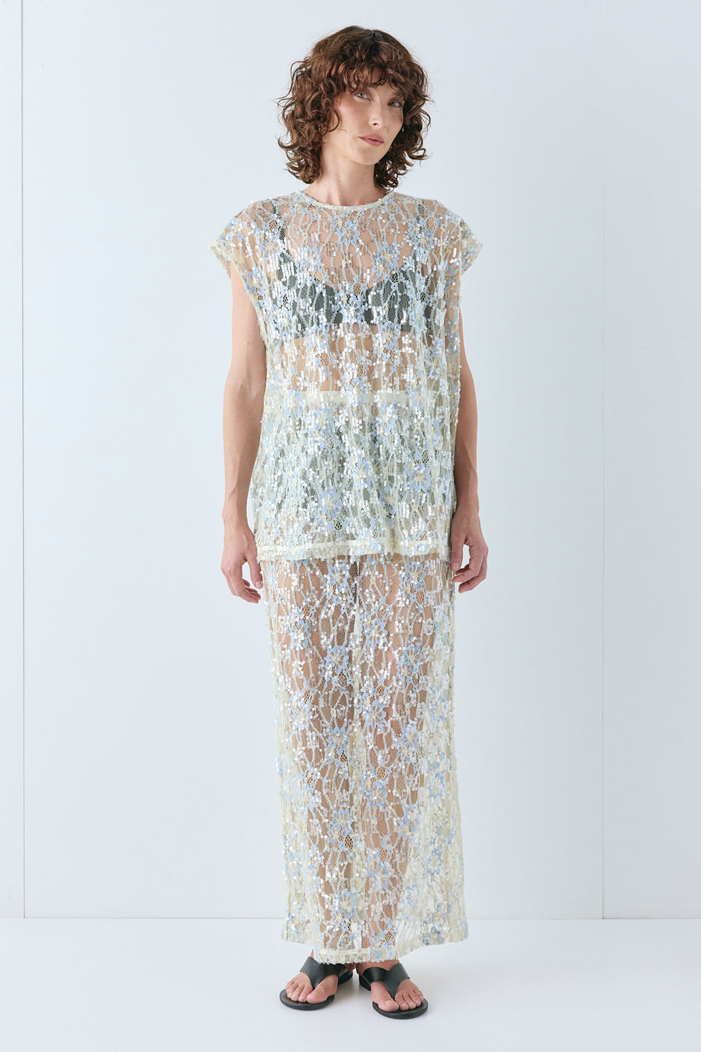 Devyn Sequin Top Lace 