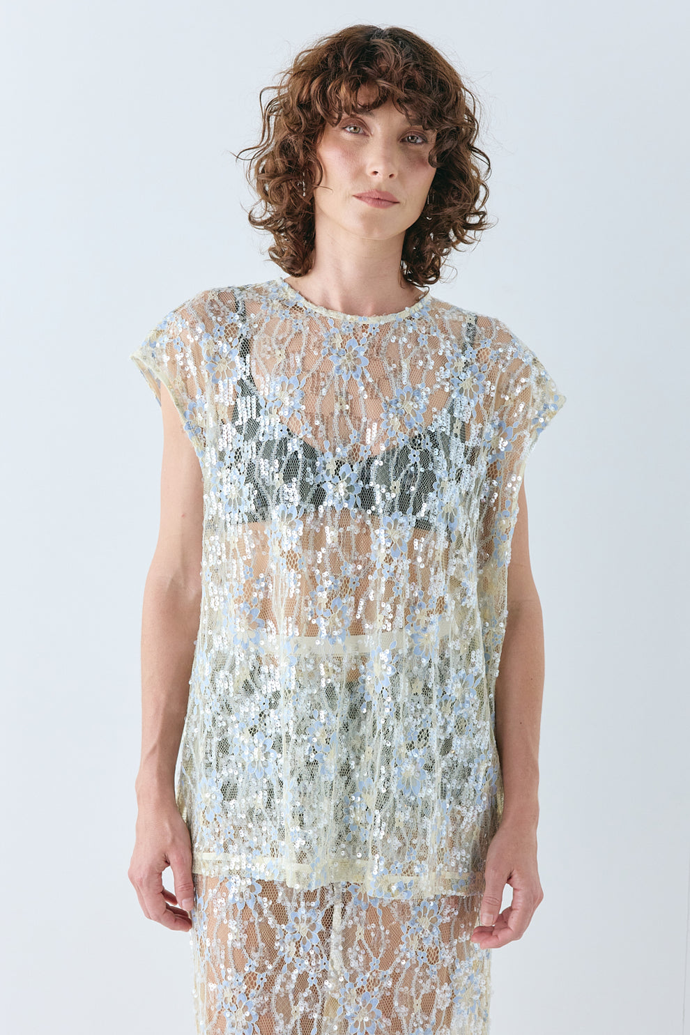 Devyn Sequin Top Lace 