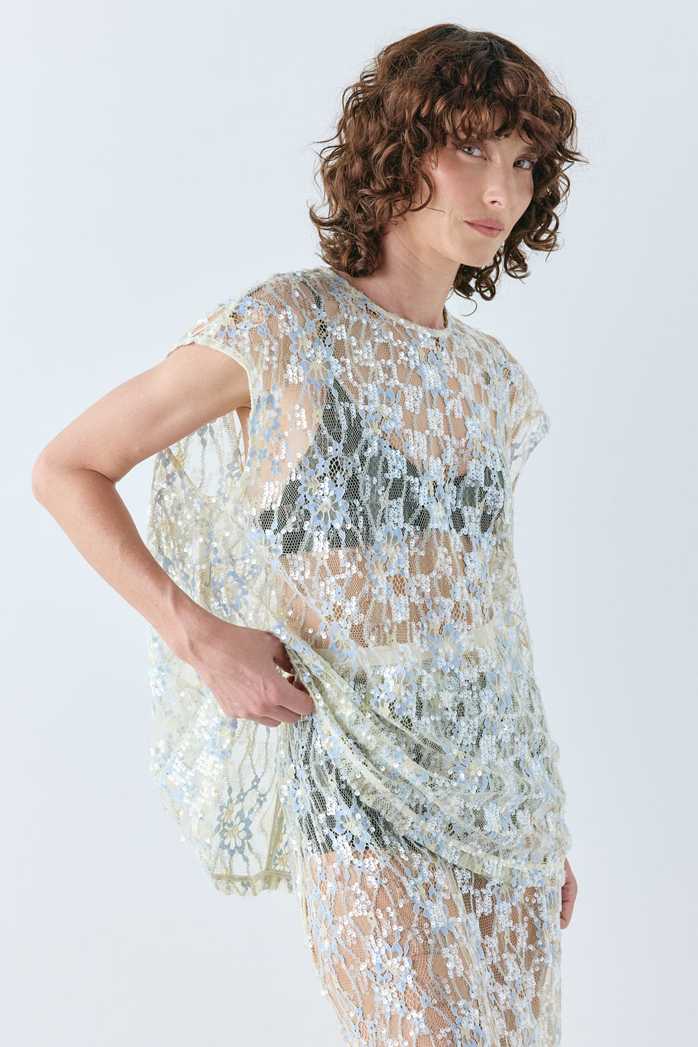 Devyn Sequin Top Lace 