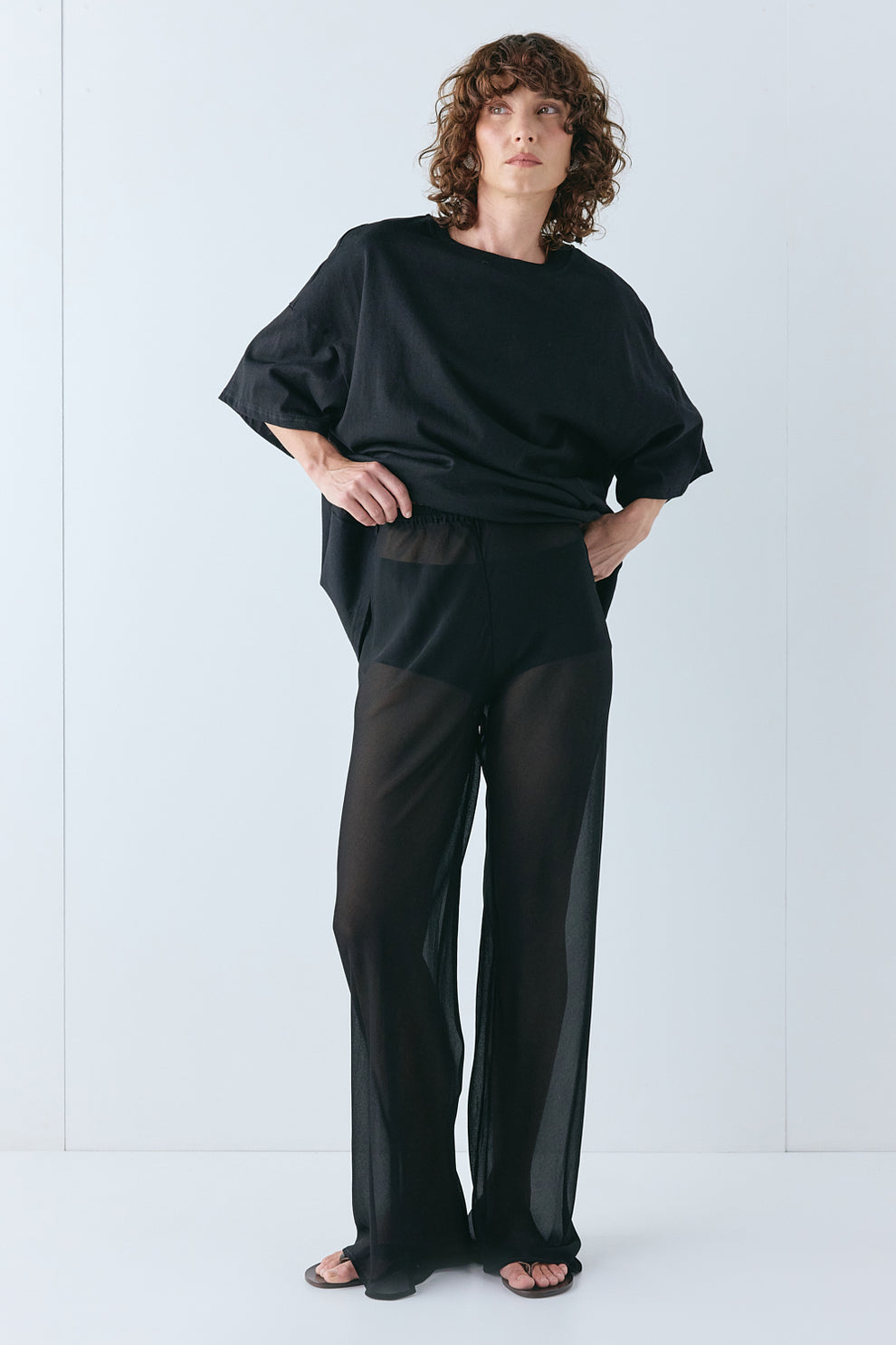 Remi Sheer Pants Black