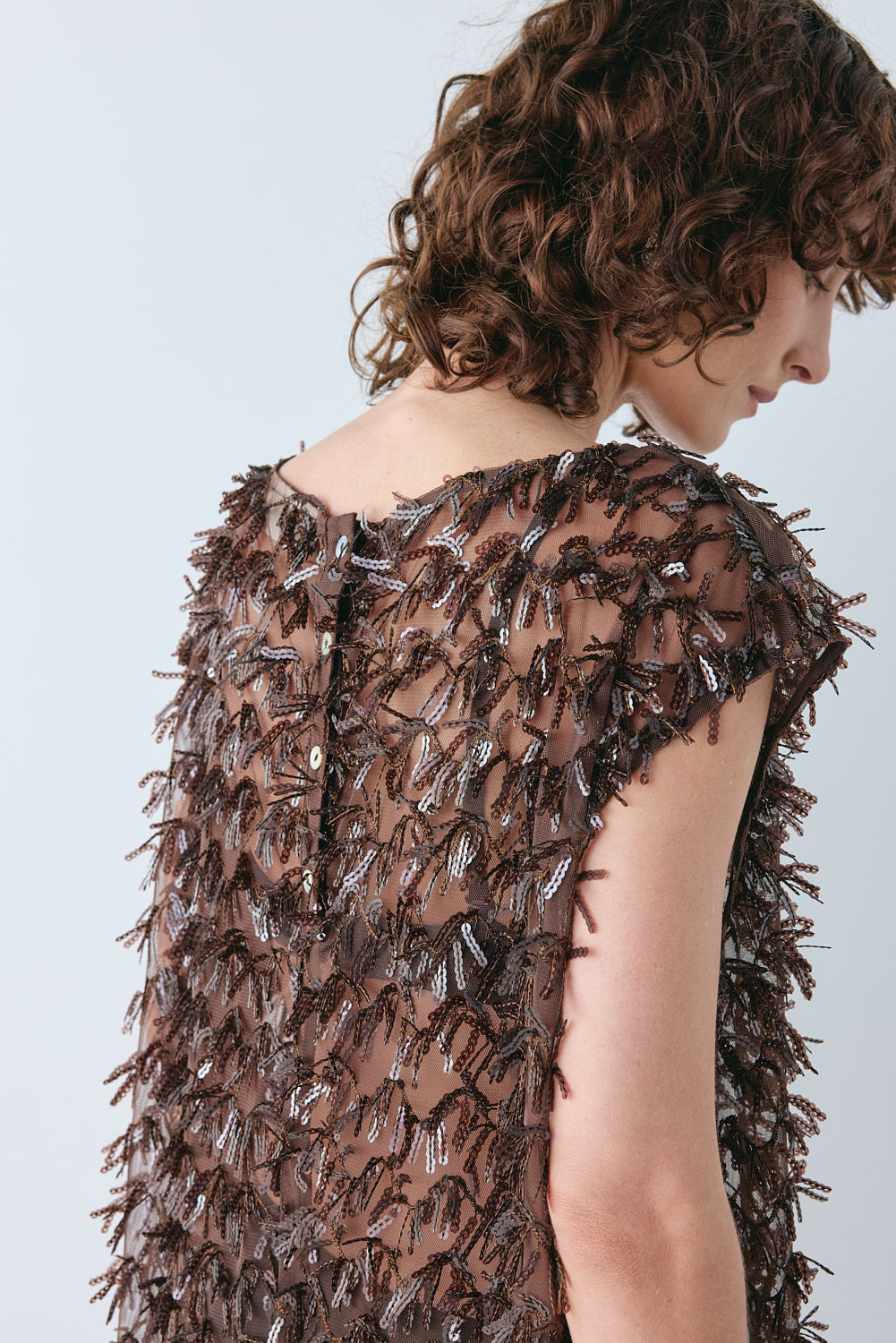 Natalia Sequin Maxi Dress Chocolate