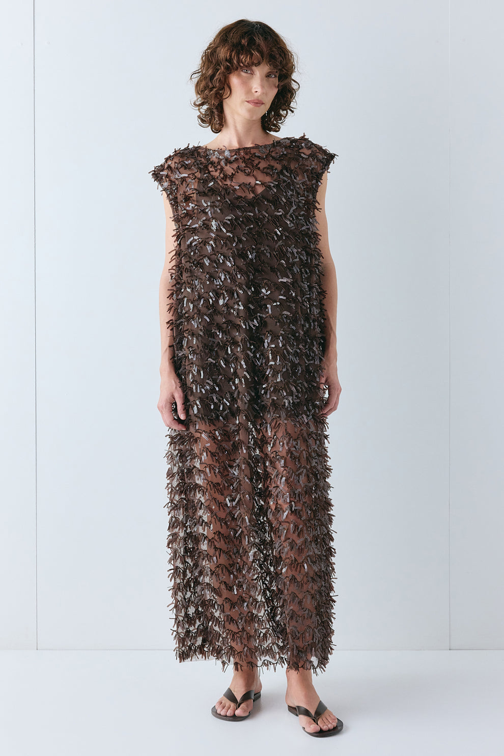 chocolate sequin dress Bow Mini Capture the spotlight in the chocolate sequin cowl neck mini dress Cut Out Embellished Sleeveless Sequin