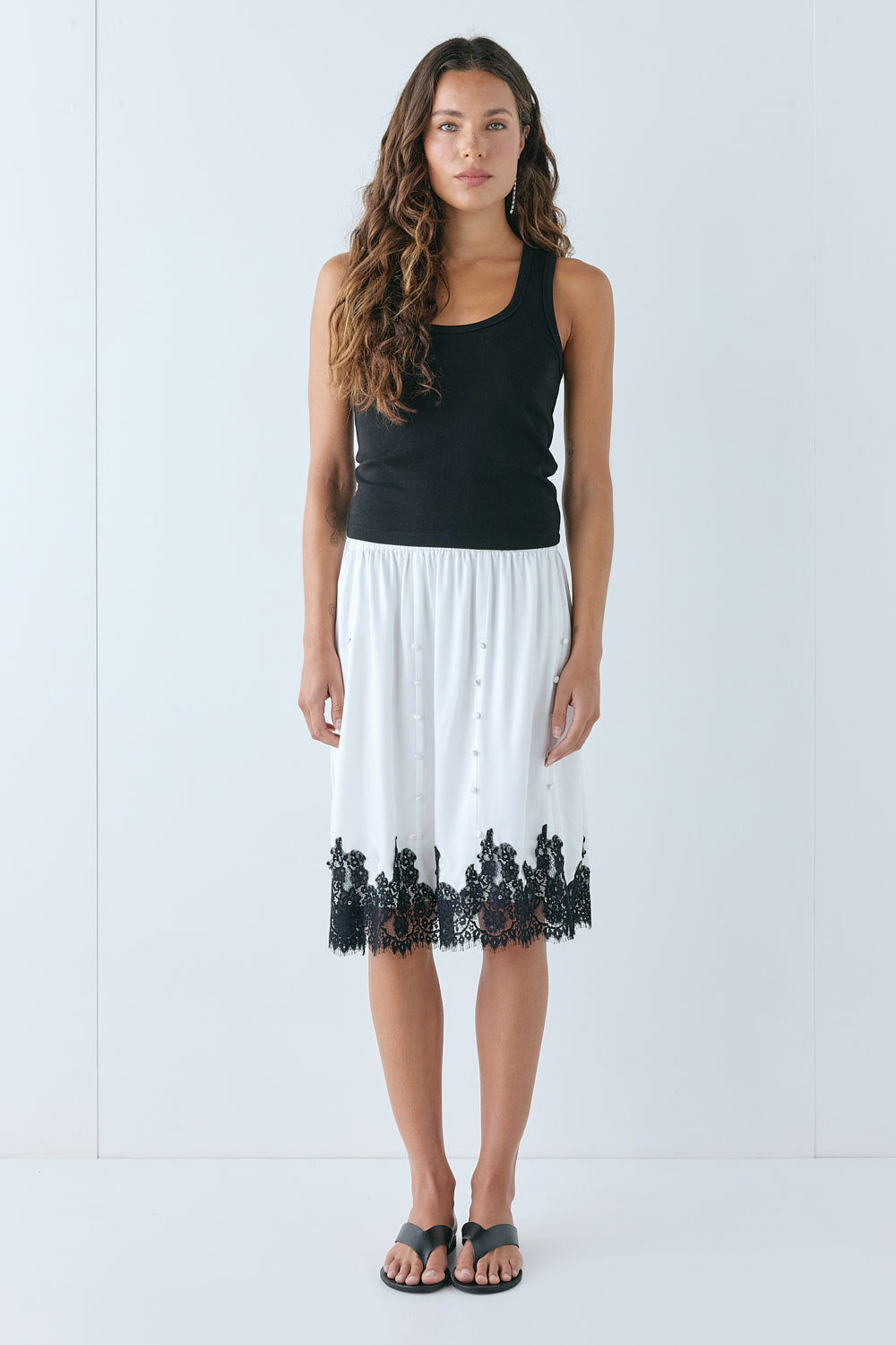 Thea Lace Skirt White