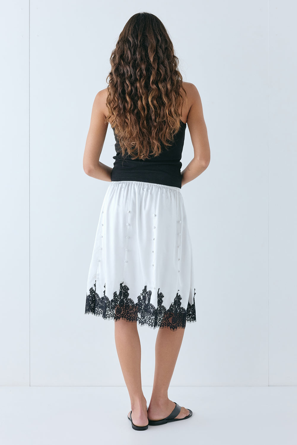 Thea Lace Skirt White