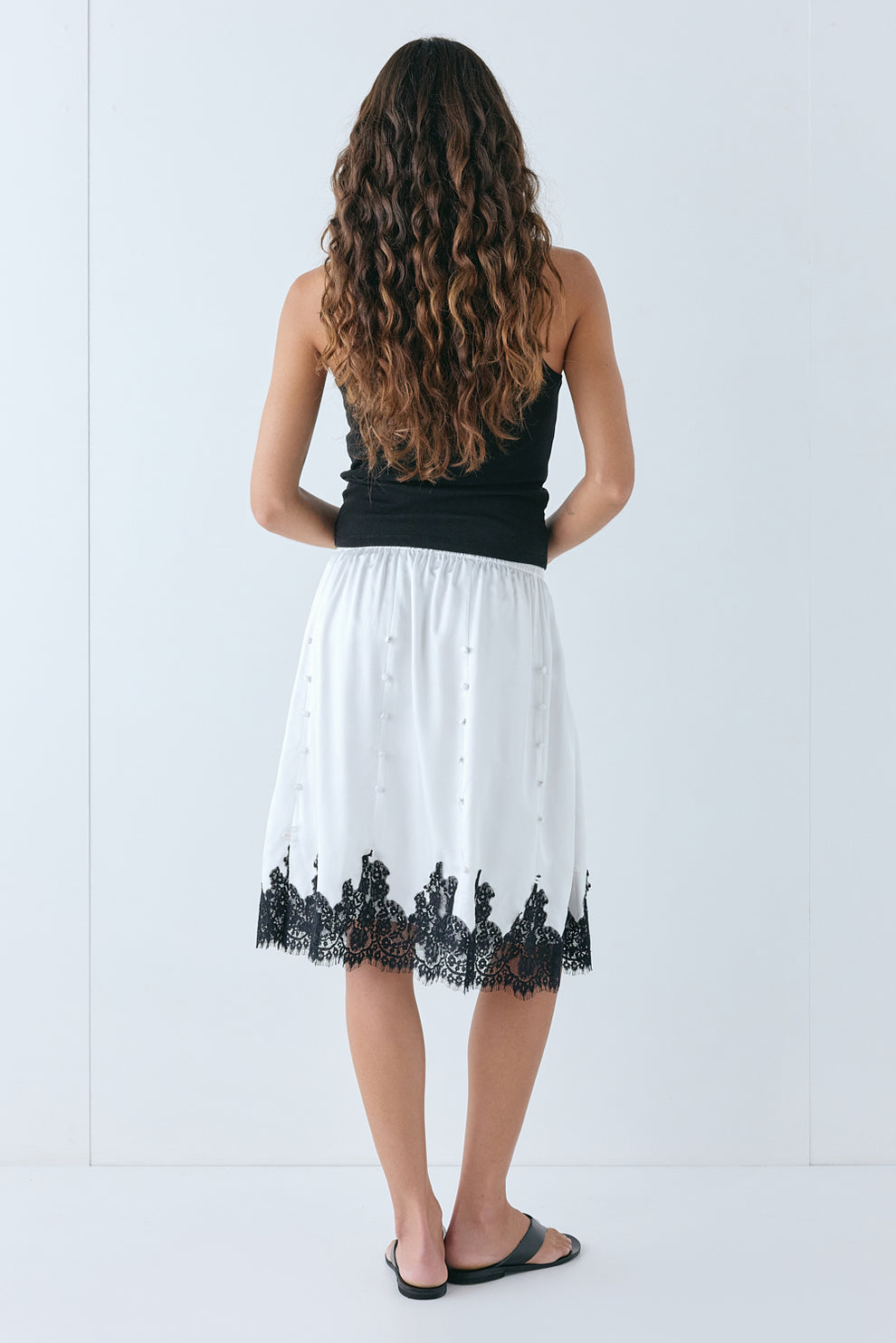 Thea Lace Skirt White