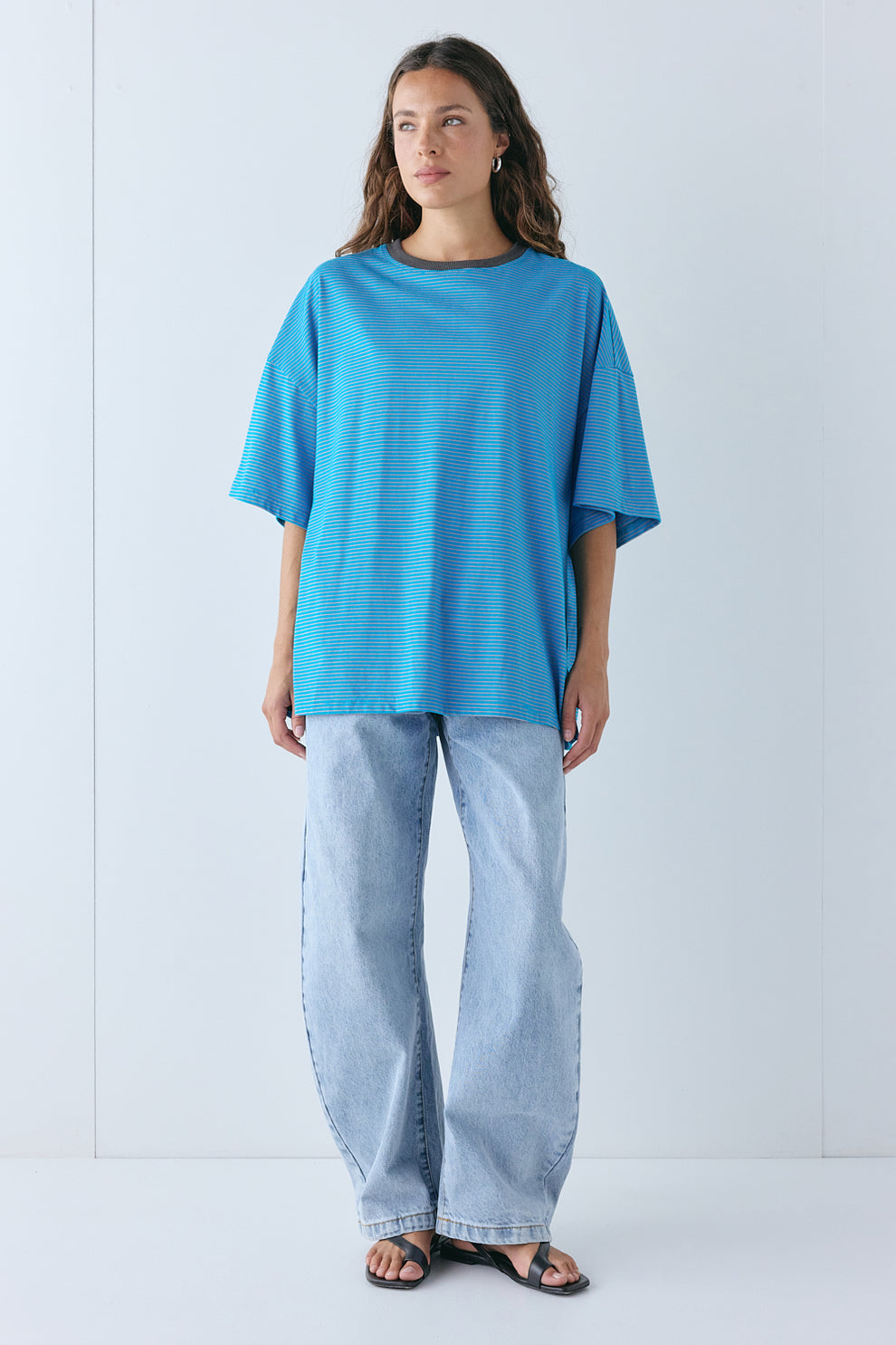 Willow Tee Aqua Stripe