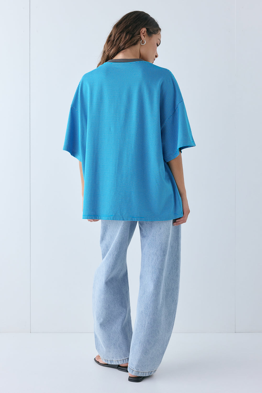 Willow Tee Aqua Stripe