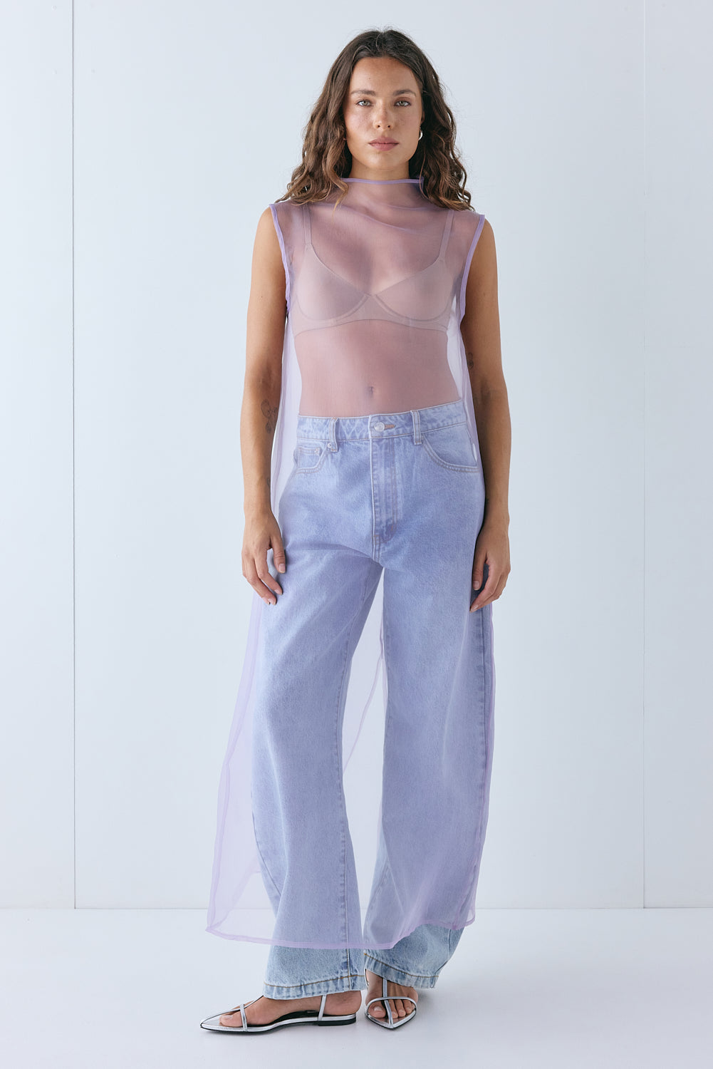 Serena Sheer Maxi Dress Lilac 