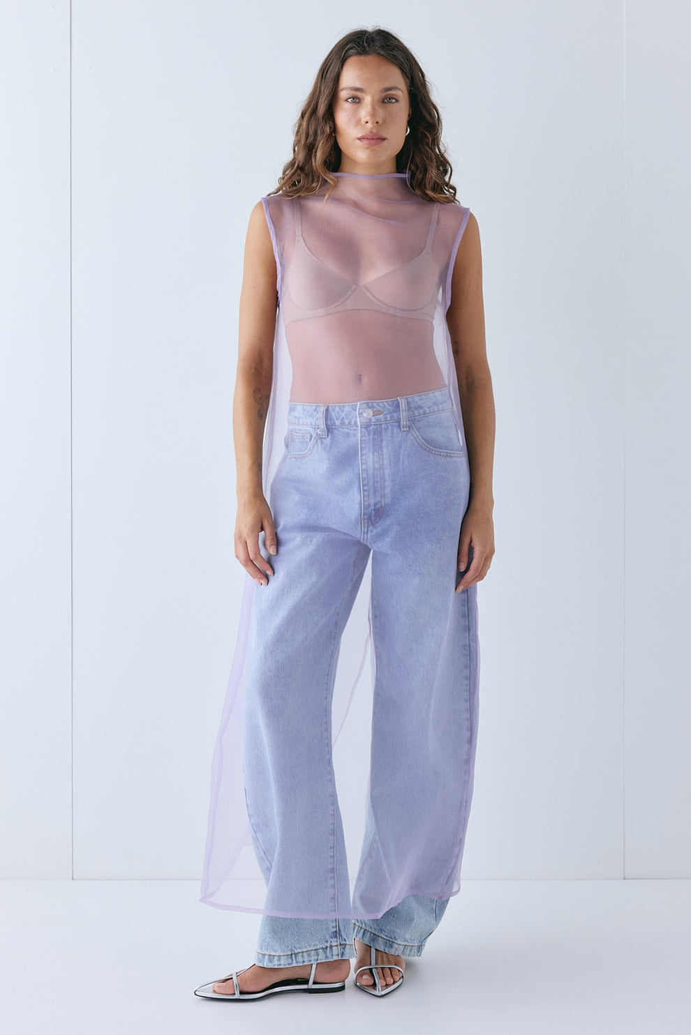 Serena Sheer Maxi Dress Lilac 