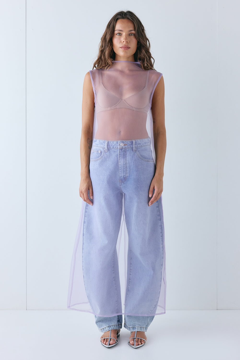 Serena Sheer Maxi Dress Lilac