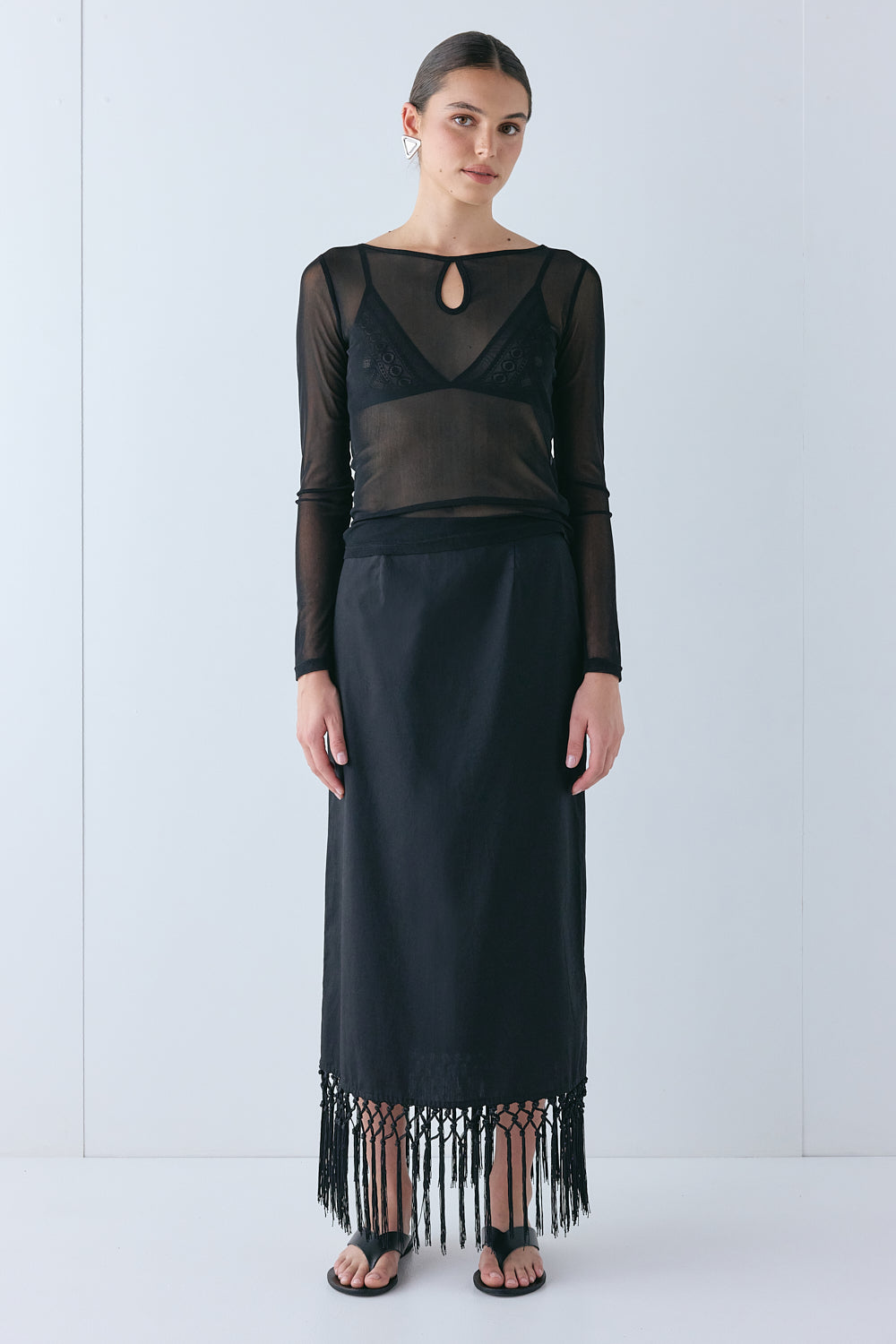 Cher Mesh Top Black - size:Hailey:AU 6 / US 2