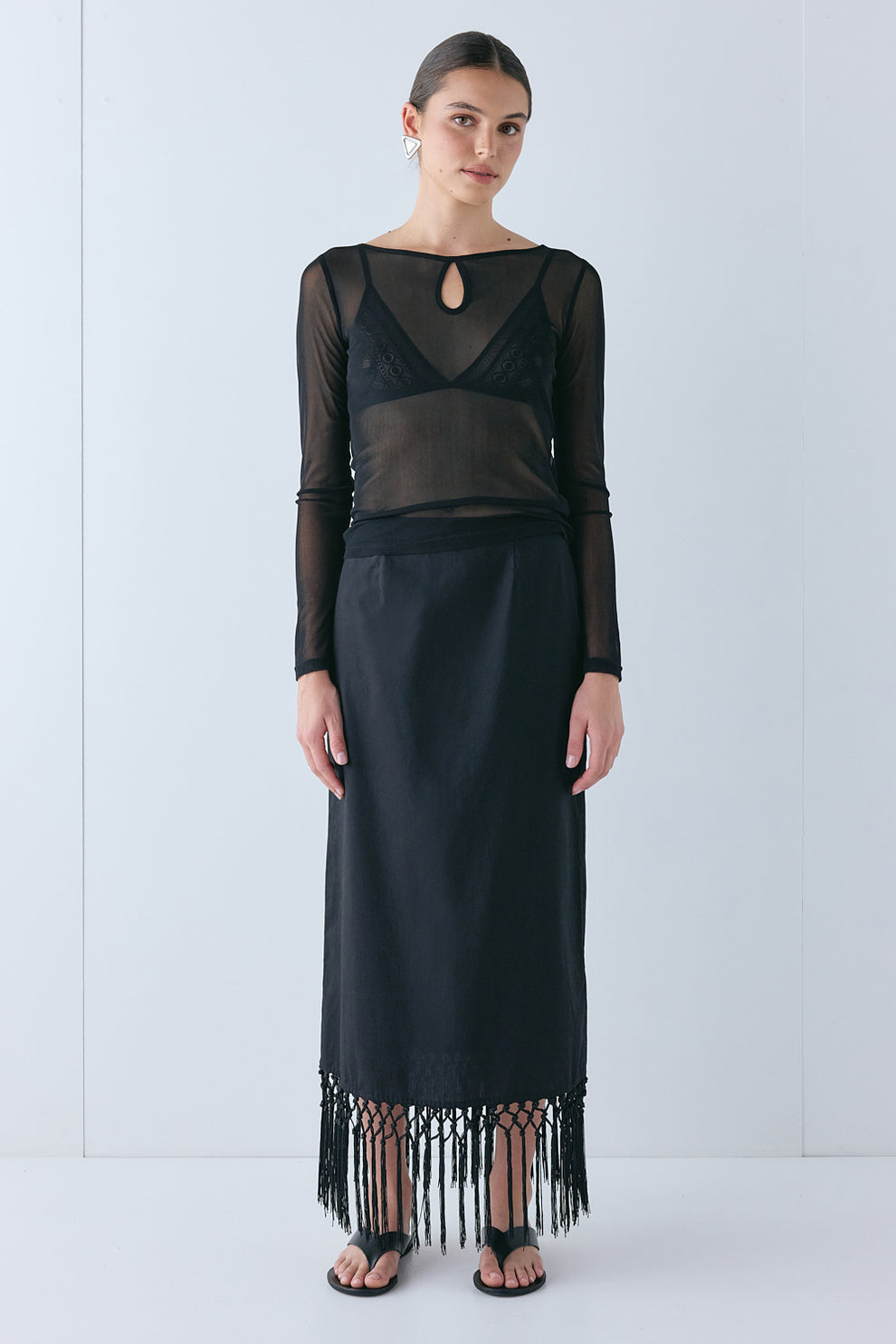Cher Mesh Top Black - size:Hailey:AU 6 / US 2