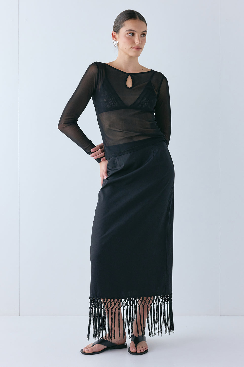 Billie Midi Skirt Black