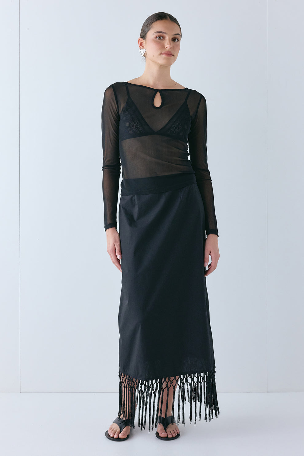 Cher Mesh Top Black