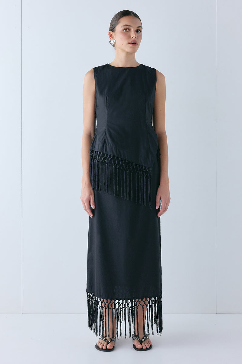 Billie Midi Skirt Black - size:Hailey:AU 6 / US 2