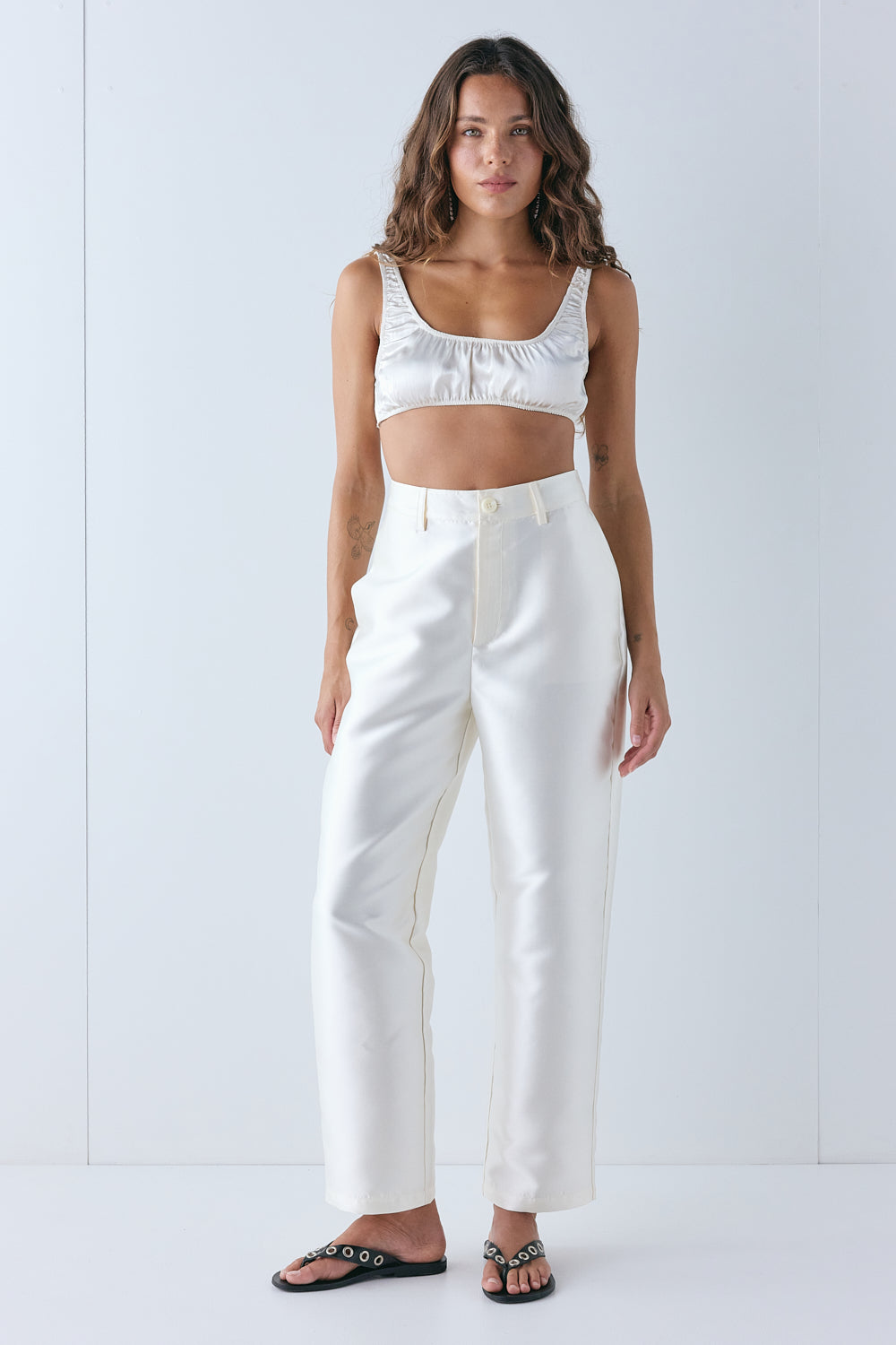 Sloane Satin Bralette Cream - size:Stephanie:AU 6 / US 2