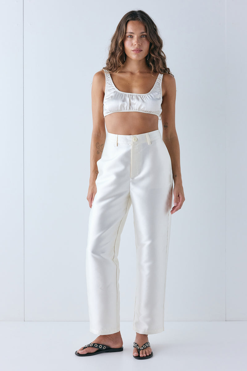 Sloane Satin Bralette Cream - size:Stephanie:AU 6 / US 2