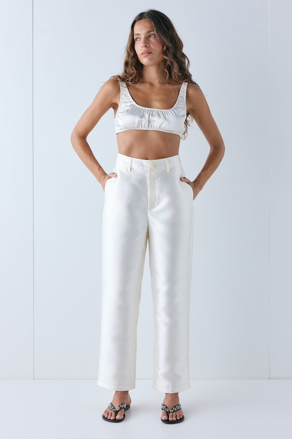 Sloane Satin Bralette Cream