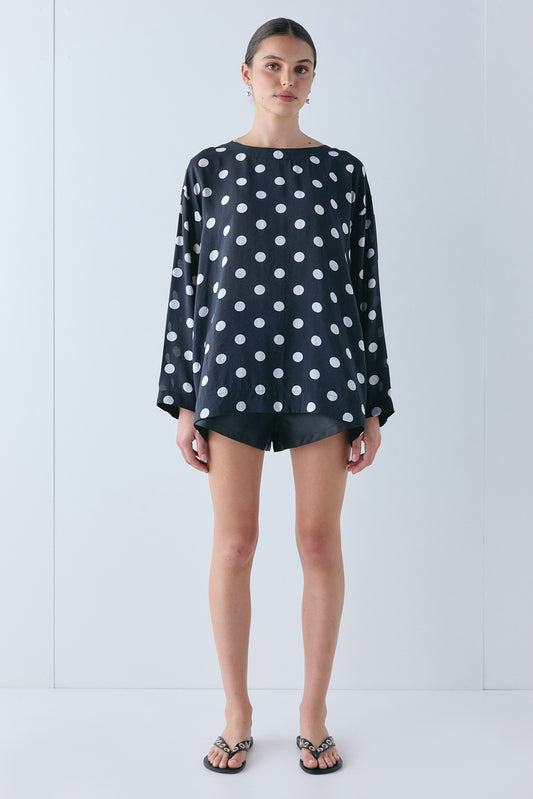Ava Top Black Polka Dot - size:Hailey:AU 6 / US 2