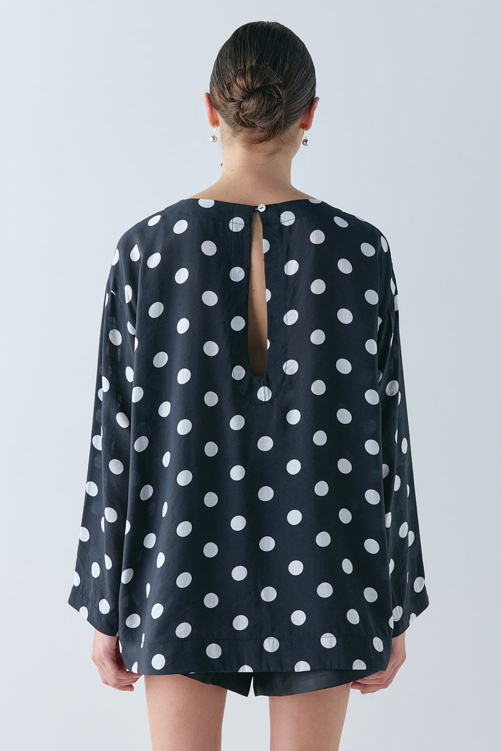 Ava Top Black Polka Dot 