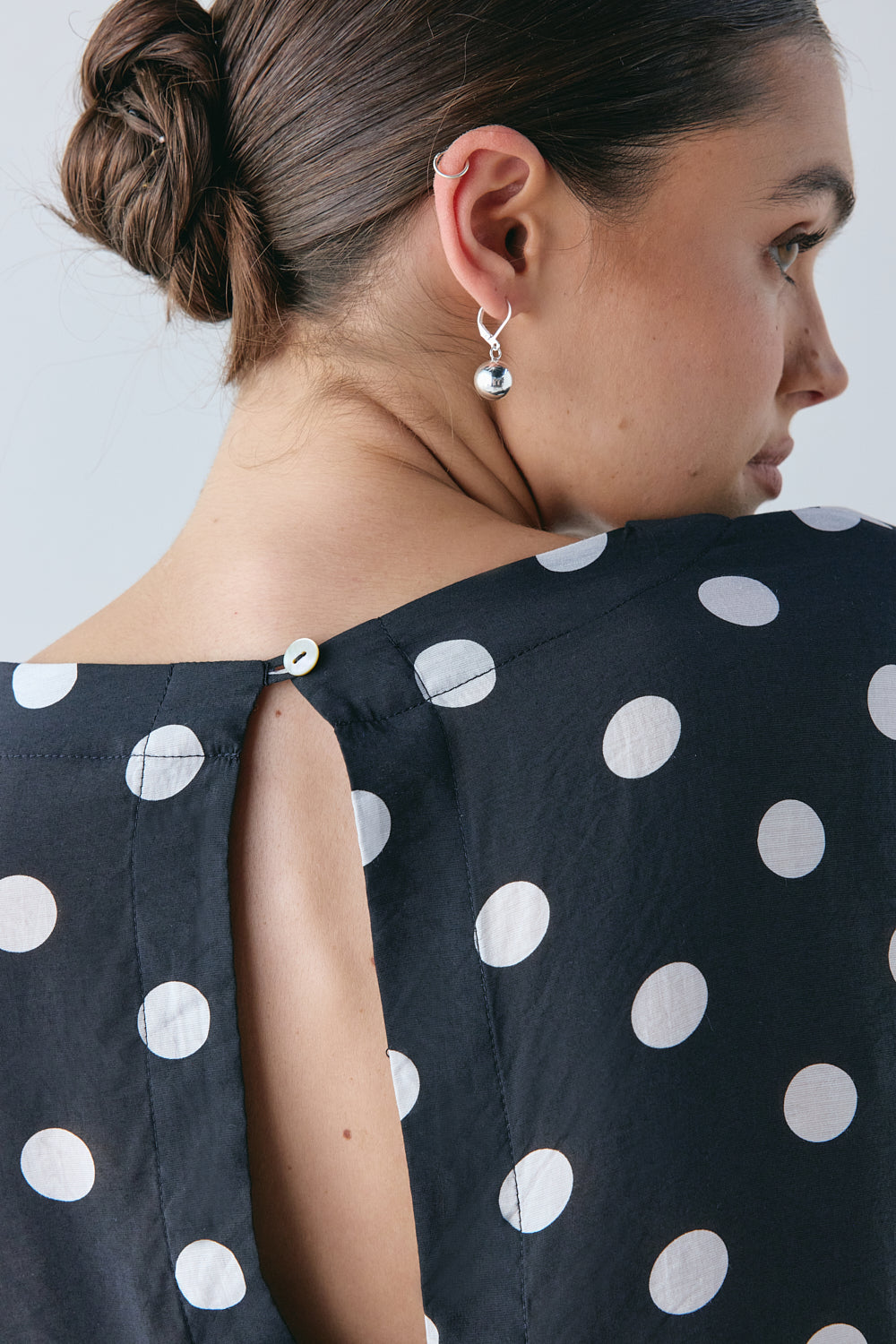 Ava Top Black Polka Dot 
